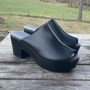 Chocolat Blu Platform Leather Heels Open Toe